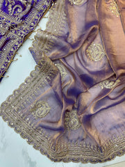 Fendy Chiffon Saree – Heavy Border – Sequin and Cording Embroidery